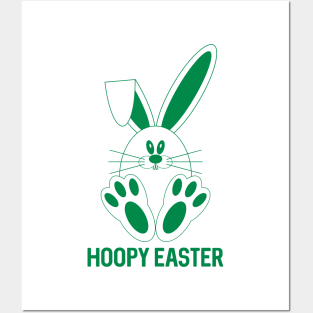 HOOPY EASTER, Glasgow Celtic Football Club Green and White Bunny Rabbit Design Posters and Art